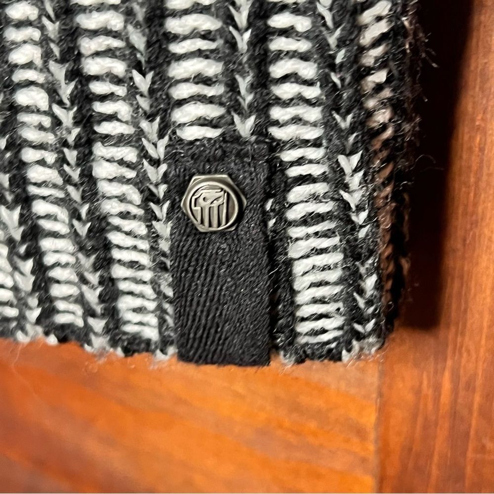 Harley Davidson Skull Knit Sweater Grunge Bikercore Y2K Graphic Pullover Size S - Picture 3 of 5